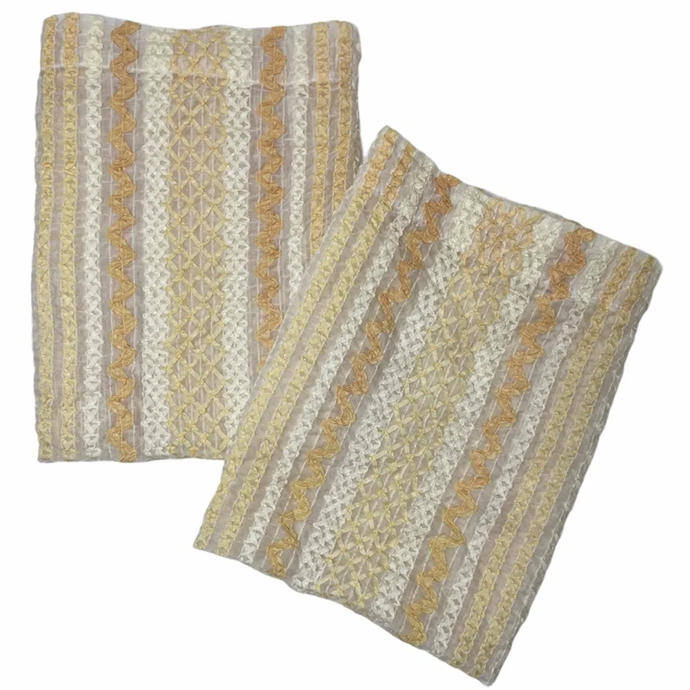 Vintage Curtain 2 Pc Set Antique Boho Retro 60’s 70’s 80’s Farmhouse Cottage